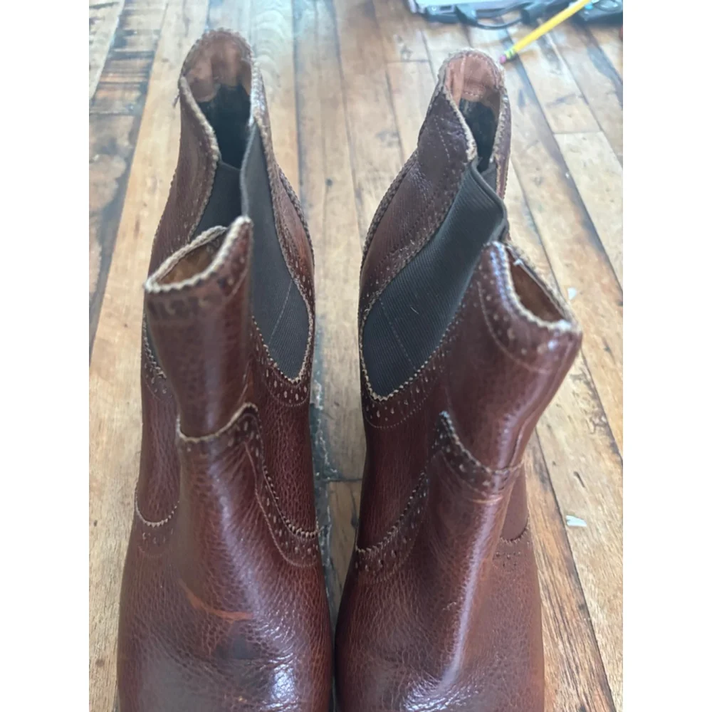 Women's Sperry Brown Leather Brogue Chelsea Ankle Boots US 11